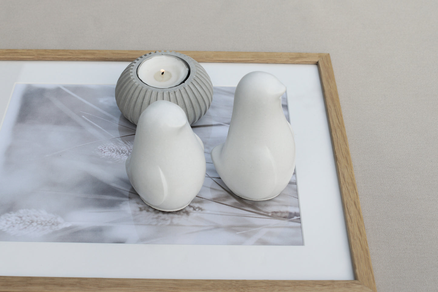 Skandi Vögel aus weißem Beton – Minimalistische Deko mit nordischem Charme