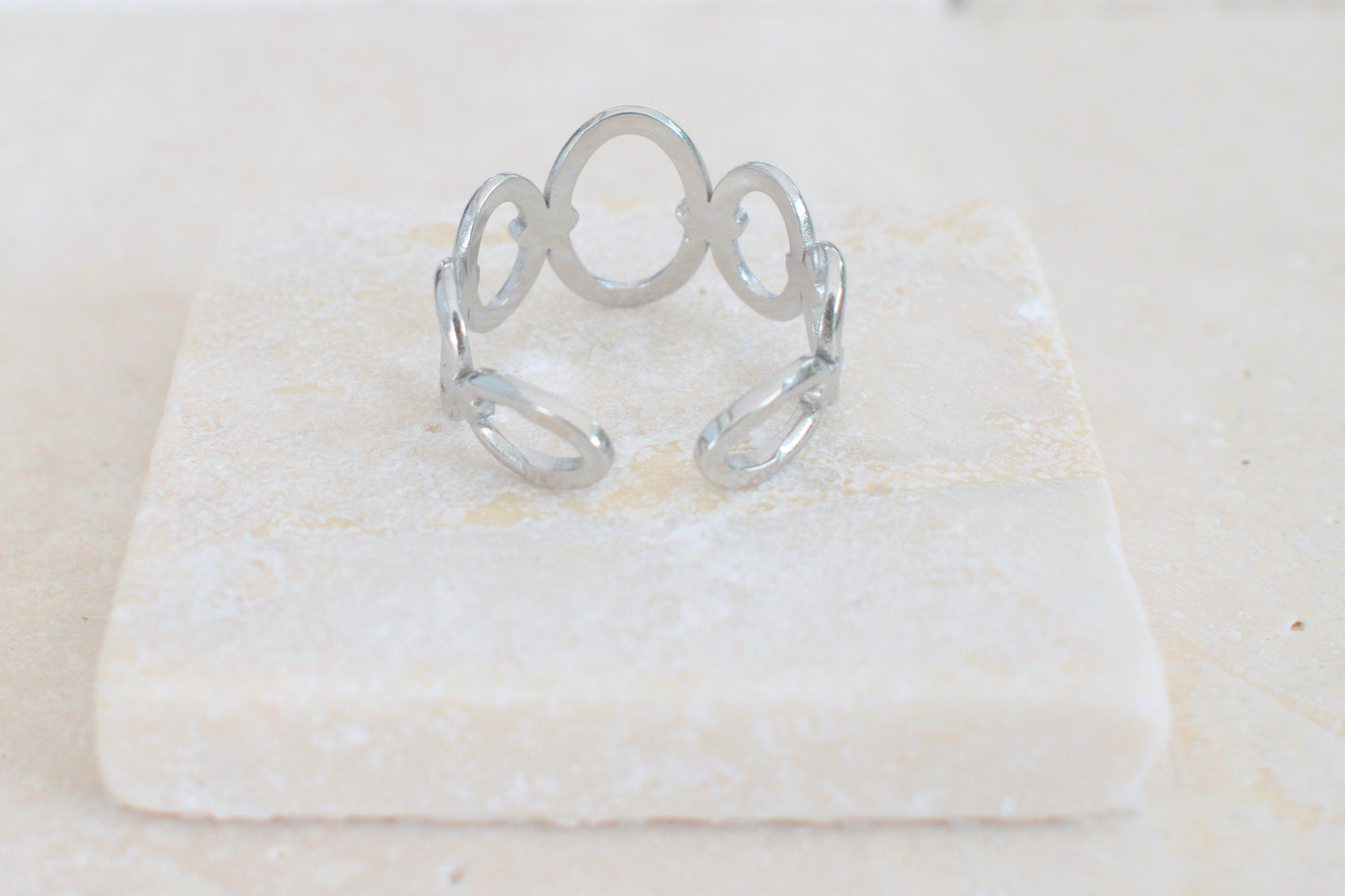 Stapelring aus Edelstahl, Freundschaftsring, silberner Ring, offener Ring