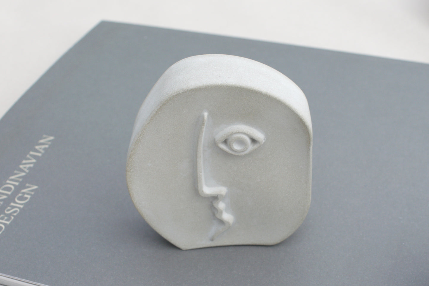 3er Set Beton Gesichter Skulpturen – Modern Minimalistisch Abstrakt – Skandinavische Deko Figuren, freistehend