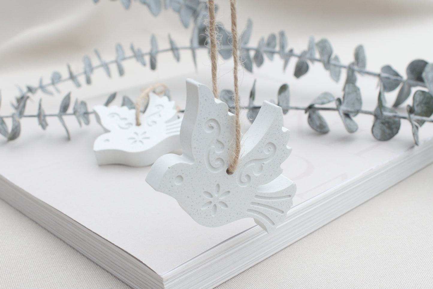 Skandi Vogel Anhänger Set, Friedenstauben, Minimalistische Deko, Skandinavischer Stil