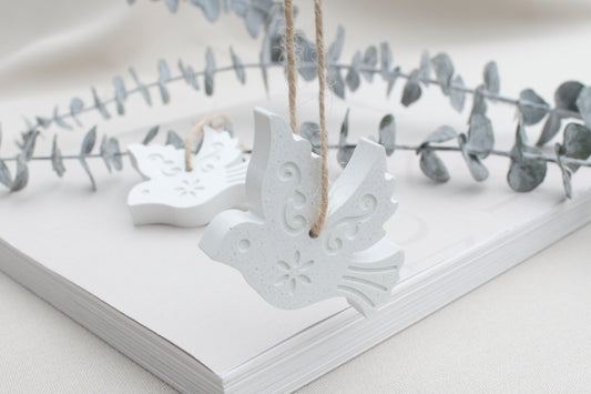 Skandi Vogel Anhänger Set, Friedenstauben, Minimalistische Deko, Skandinavischer Stil