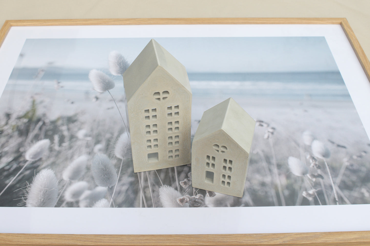 Skandi Lichterhaus aus Beton in 3 Größen, Teelichthalter & Geschenkidee