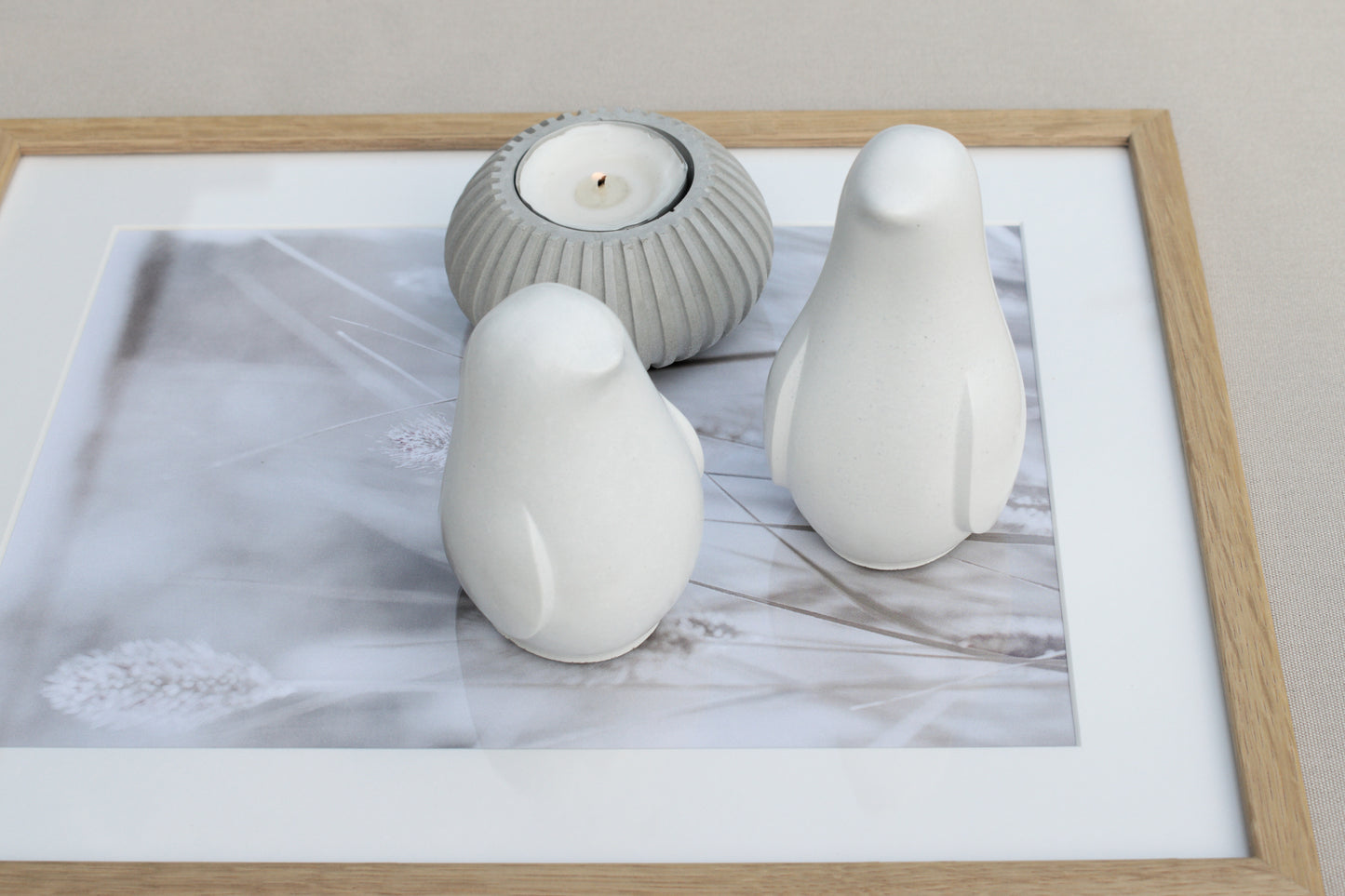 Skandi Vögel aus weißem Beton – Minimalistische Deko mit nordischem Charme
