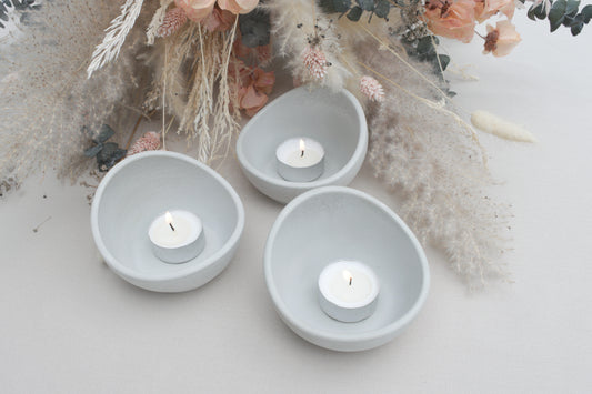Set of 2 Candle Holders made of Grey Concrete – Tealight Holders Scandinavian Industrial Style – Table Decoration Living Room – Minimalist Decor Gift Idea