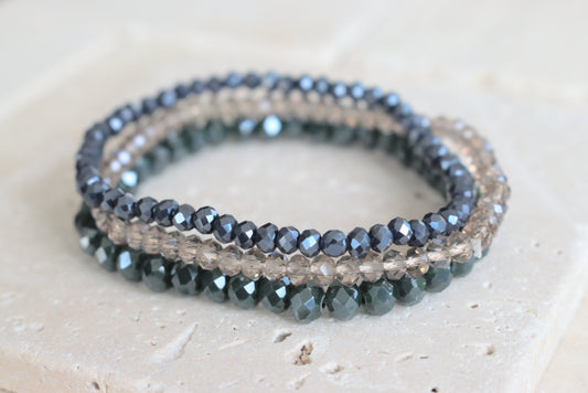 Armband-Set in rosa, lila und grün