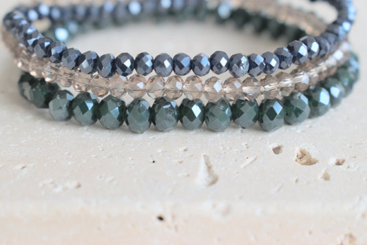 Armband-Set in rosa, lila und grün