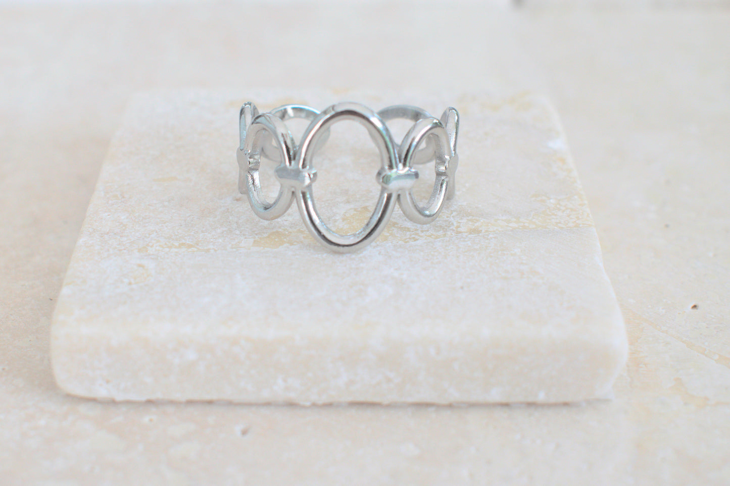 Stapelring aus Edelstahl, Freundschaftsring, silberner Ring, offener Ring