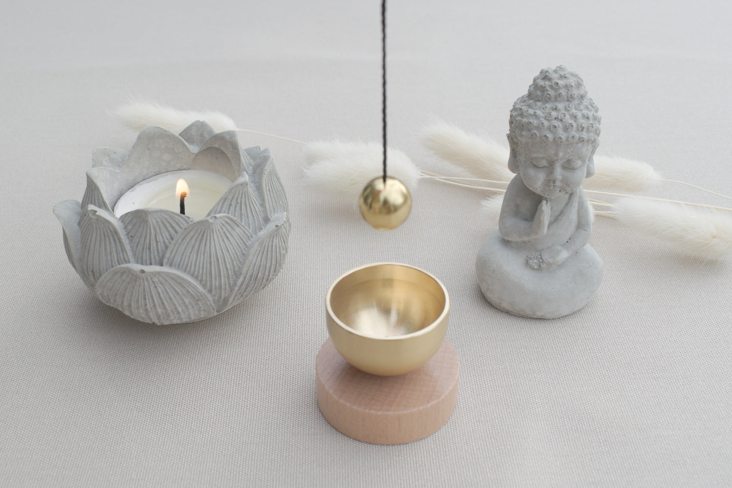 Mini singing bowl with wooden base for your meditation or yoga