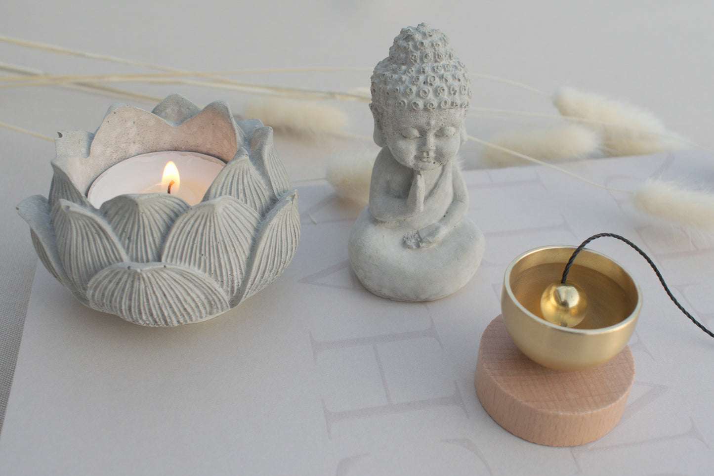 Mini singing bowl with wooden base for your meditation or yoga