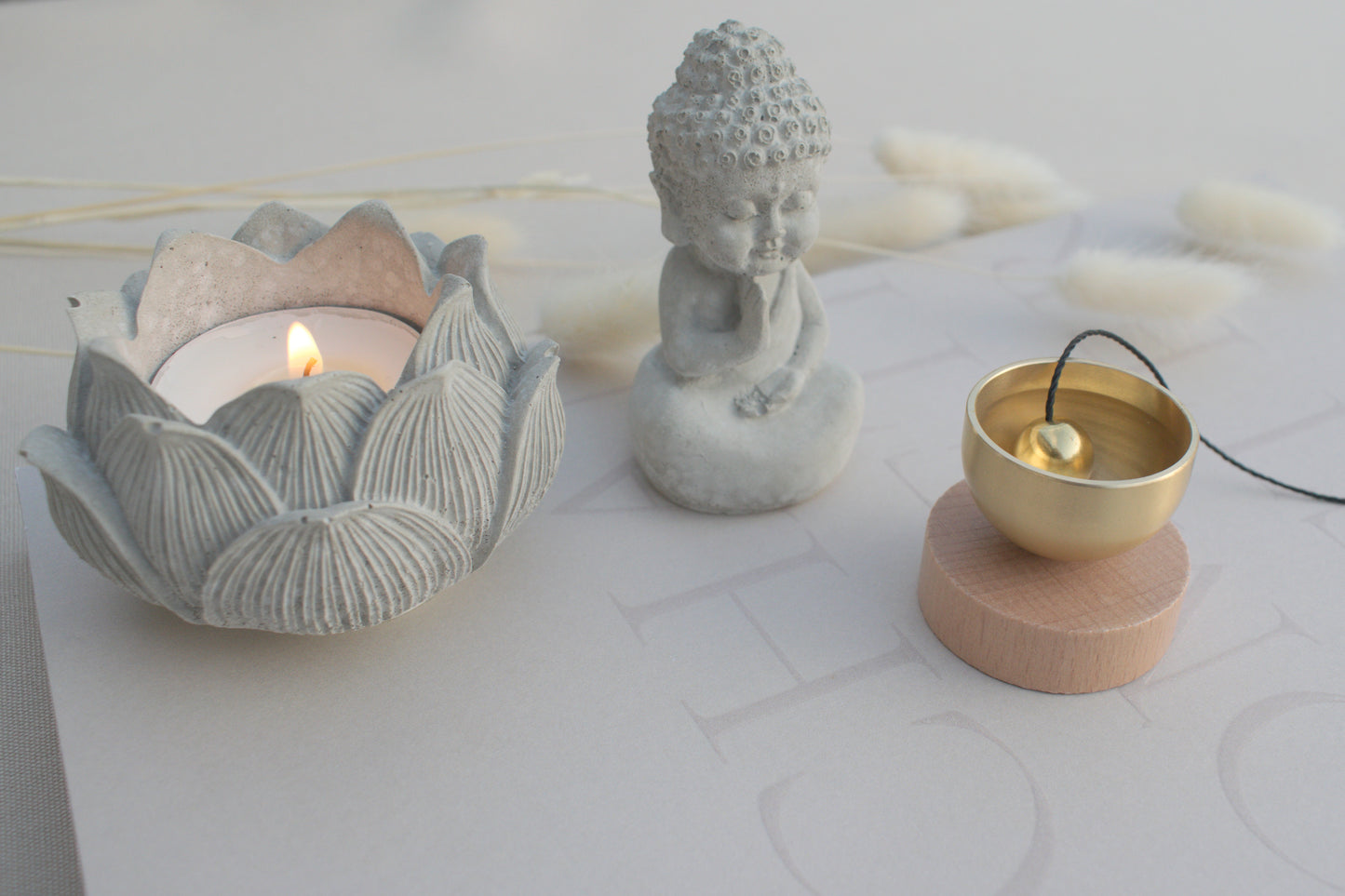 Mini singing bowl with wooden base for your meditation or yoga