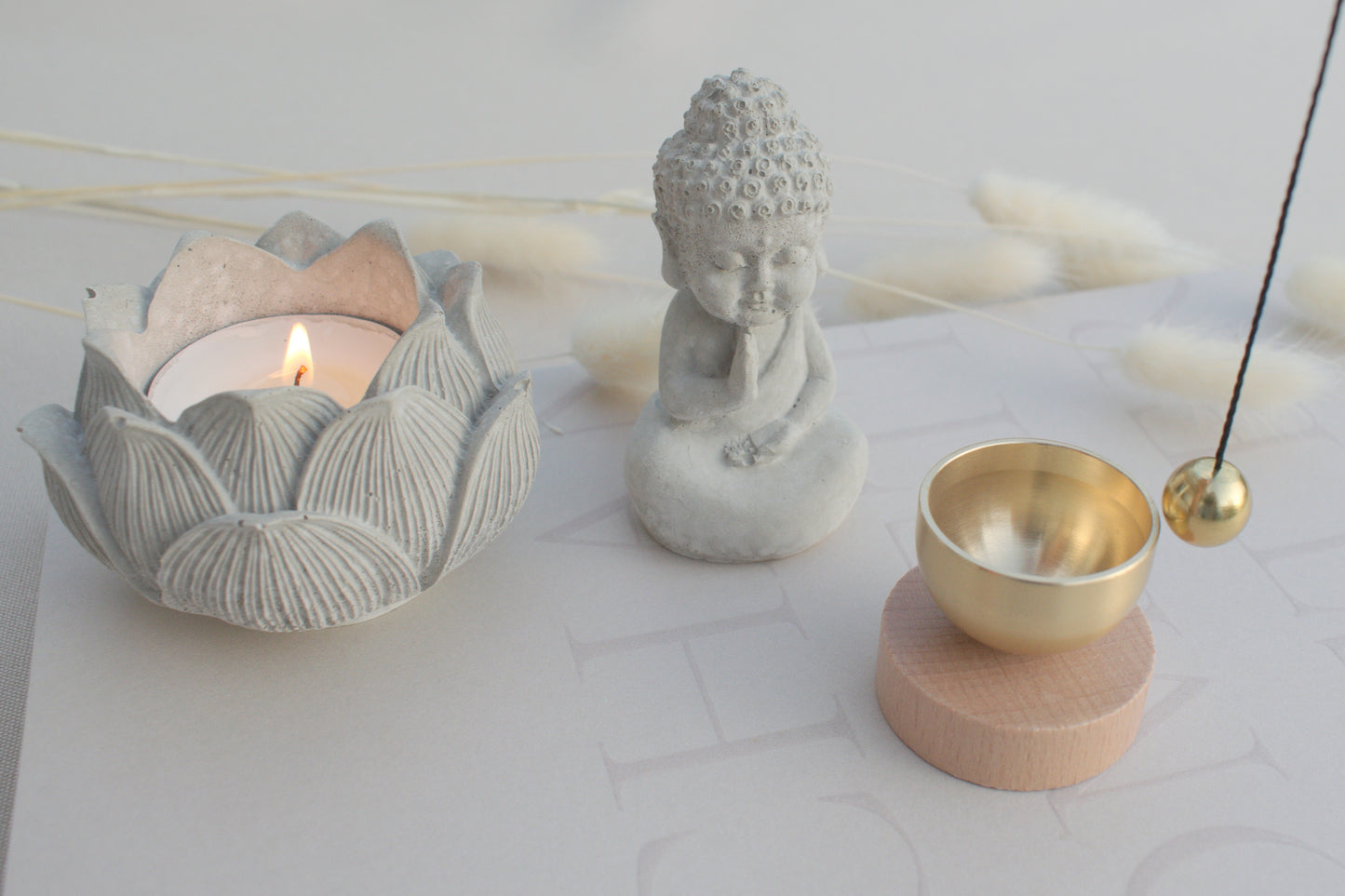 Mini singing bowl with wooden base for your meditation or yoga