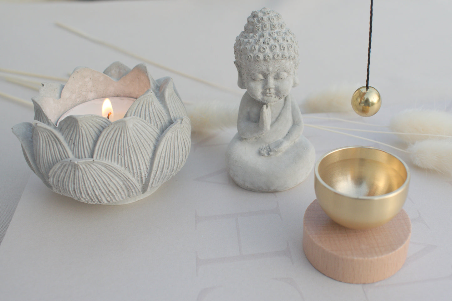 Mini singing bowl with wooden base for your meditation or yoga