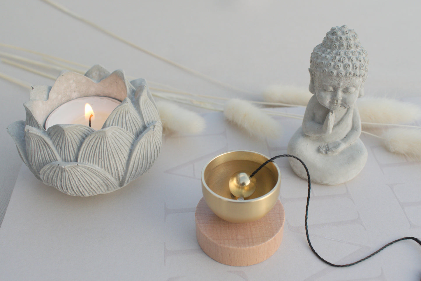 Mini singing bowl with wooden base for your meditation or yoga