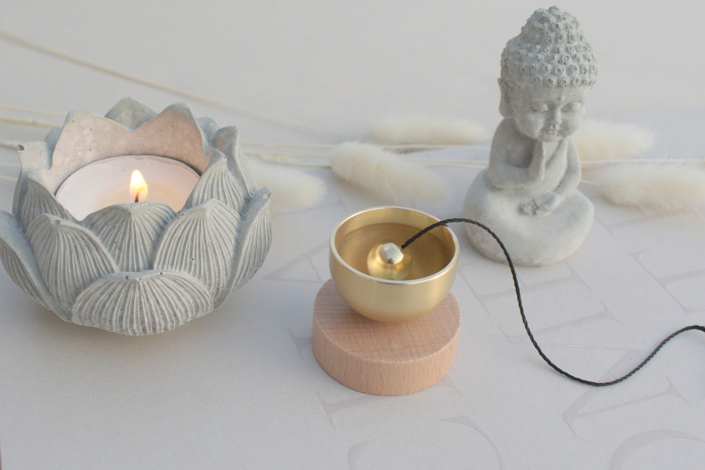 Mini singing bowl with wooden base for your meditation or yoga