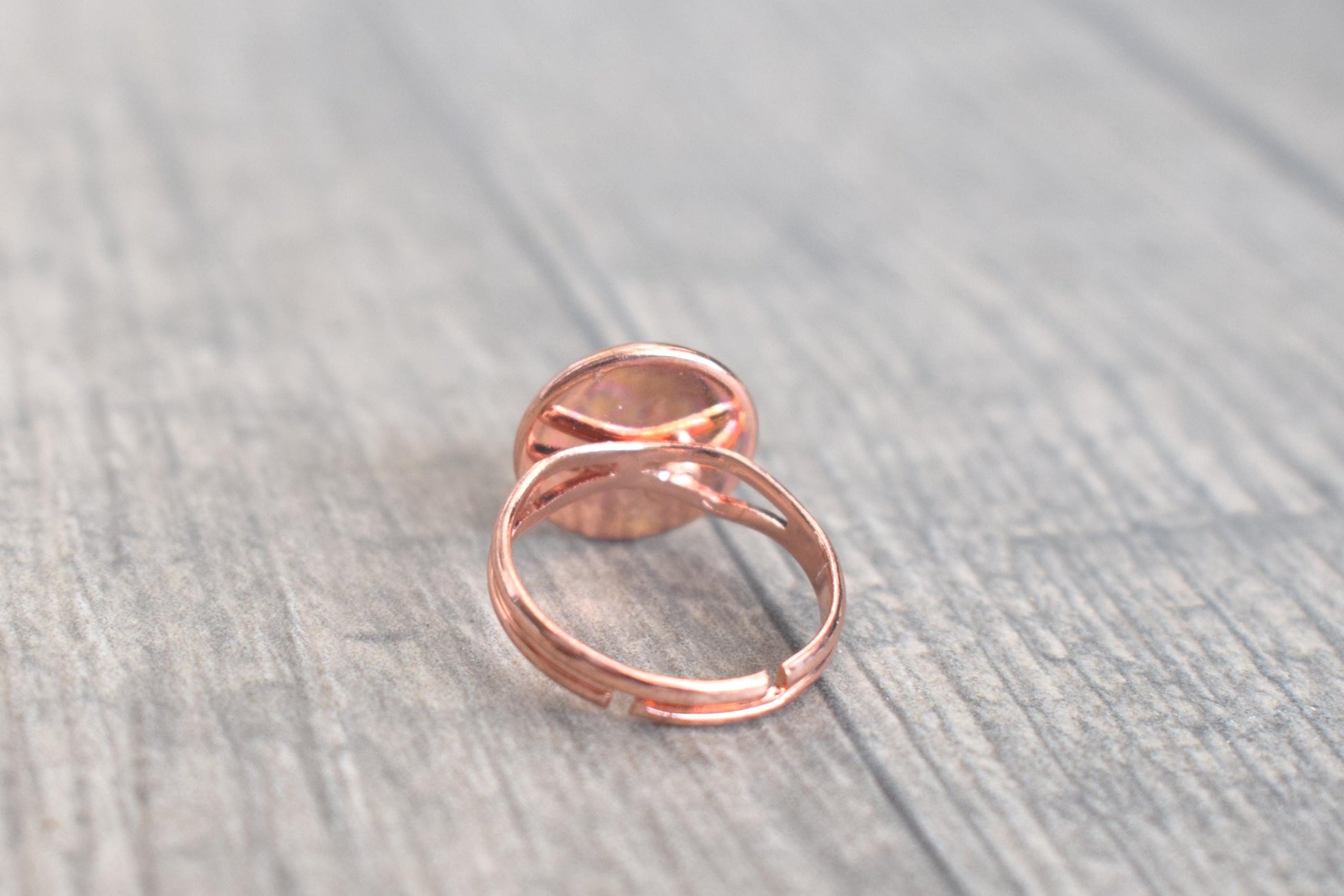 Ring Rosenquarz, rose goldener Ring, Damenring mit Edelstein, Edelsteinschmuck, every day ring, verstellbarer Ring